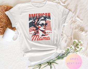 Maglietta American Mama: maglietta grafica patriottica degli Stati Uniti