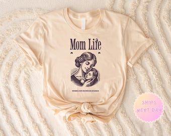 Maglietta grafica Mom Life - Regalo fatto a mano per la festa della mamma