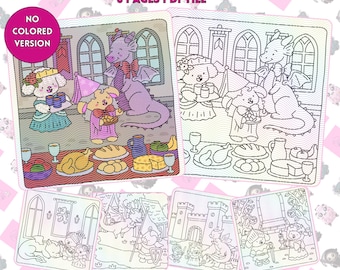 The Royal Kingdom: Cosy Animal Princess, Dragon Kleurplaten van Divine Miss C Designs