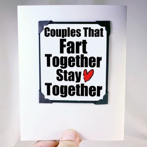 Funny Valentines Day Card. Anniversary Cards. Funny Husband Card. Fart Card. Funny Guys Card. MT046