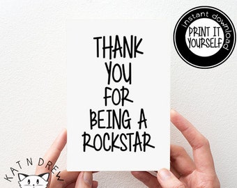 Rockstar Thank You - Etsy