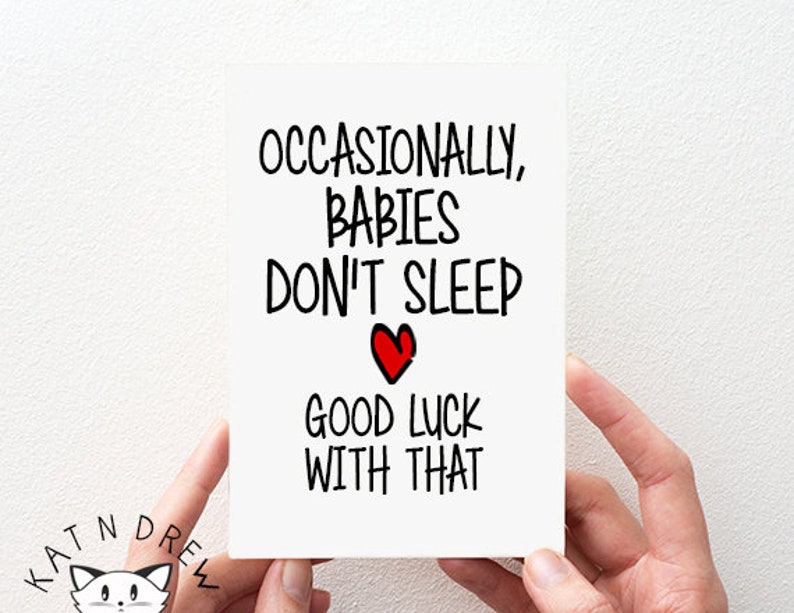 Babies Don't Sleep Good Luck Card. New Baby Card. Etsy