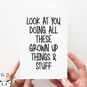 Doing Grown Up Things Card. New House Card. Congratulations Card. New Baby Card PGC120 image 1