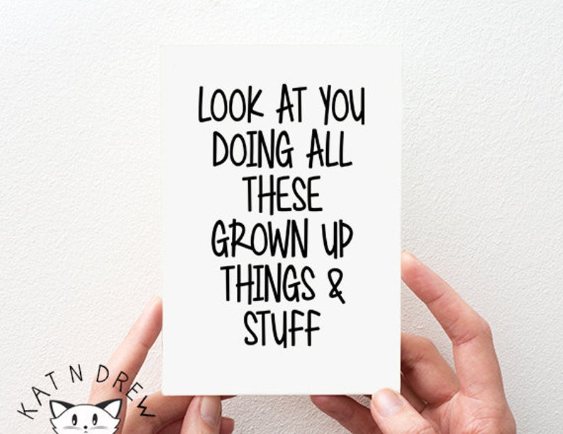 Doing Grown Up Things Card. New House Card. Congratulations Card. New Baby Card PGC120 image 1