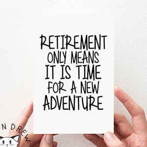 Happy Retirement Card. Carte d’aventure à la retraite. Carte de collègue. PGC017
