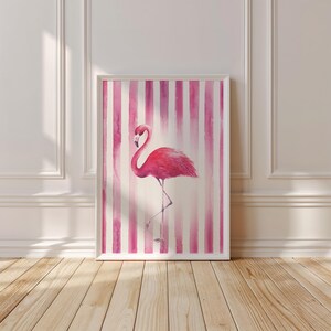 Tropical Flamingo Print: Coastal Beach House Wall Art (Digital Download)