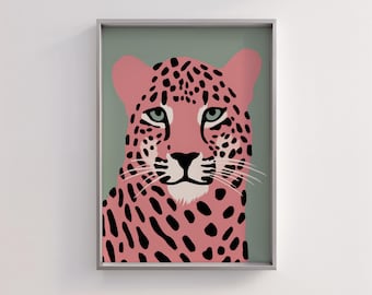 Eclectic Cheetah Art Print: Retro Home Decor (Digital Download)