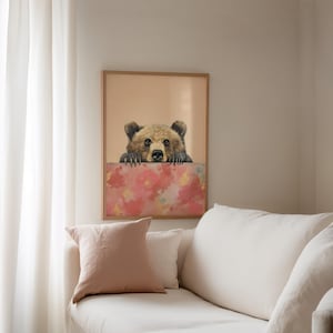 Modern Artistic Expression, Bear Wall Art, Bear Poster, Bear Illustration, Bear Decor, Bear Artwork, Cute Animal Illustration, Wall art