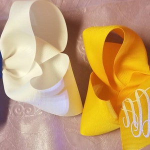 Monogrammed solid bows