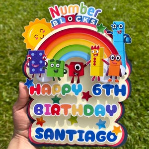Number Blocks Cake Topper | Number Blocks Party | Custom Cake Topper | Personalized Number Blocks | Unique Cake Topper