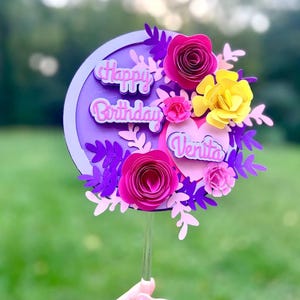 Birthday Cake Topper | Custom Cake Topper | Personalized Cake Topper | Girls Cake Topper
