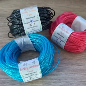 Nylon scrubby yarn, 20 meters, to make Kitchen Scrubbies, non-scratch, tough and durable twisted cord