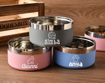 Personalized stainless steel pet bowl. Gifts suitable for dog and cat lovers