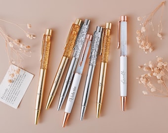 Personalised Quicksand Pen,Shimmery Glitter Pen,Customized Quicksand Ballpoint Pen,Office Supplies for Writing,Personalized Gift for Holiday
