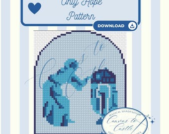 Princess & Droid Needlepoint Canvas – 13 Mesh Digital Download