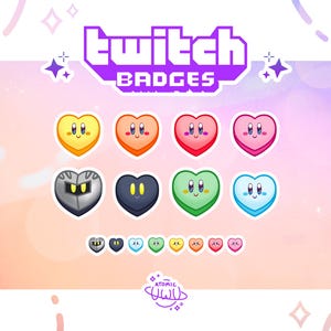 Kirby Colors Heart-shaped Twitch Badges