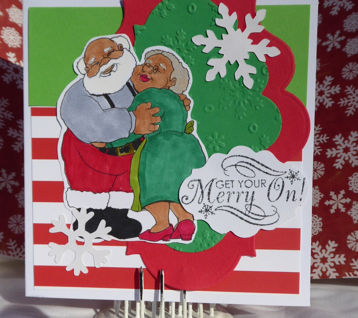 Christmas Card Set of 10 African American Santa and Mrs Claus | Etsy