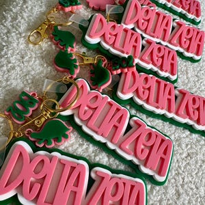 Rush Week Build Your Own Custom Sorority / Fraternity-Inspired Keychain – Triple Layer Acrylic with Name, Year & Charm