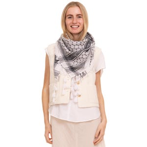 Sudra Jewish Scarf, Star Of David ASH with Tassel, Premium Fabric, Versatile as Neck or Head Scarf a Great Gift for Any Occasion