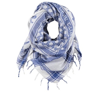 Woven Interlink Star of David Scarf: Jewish Sudra with Handcrafted Fringes