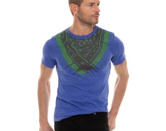 Sudra Blue w/Green Scarf Screen Printed T-shirt