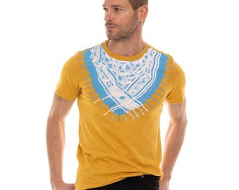 Sudra Mustard w/Blue Scarf Screen Printed T-shirt