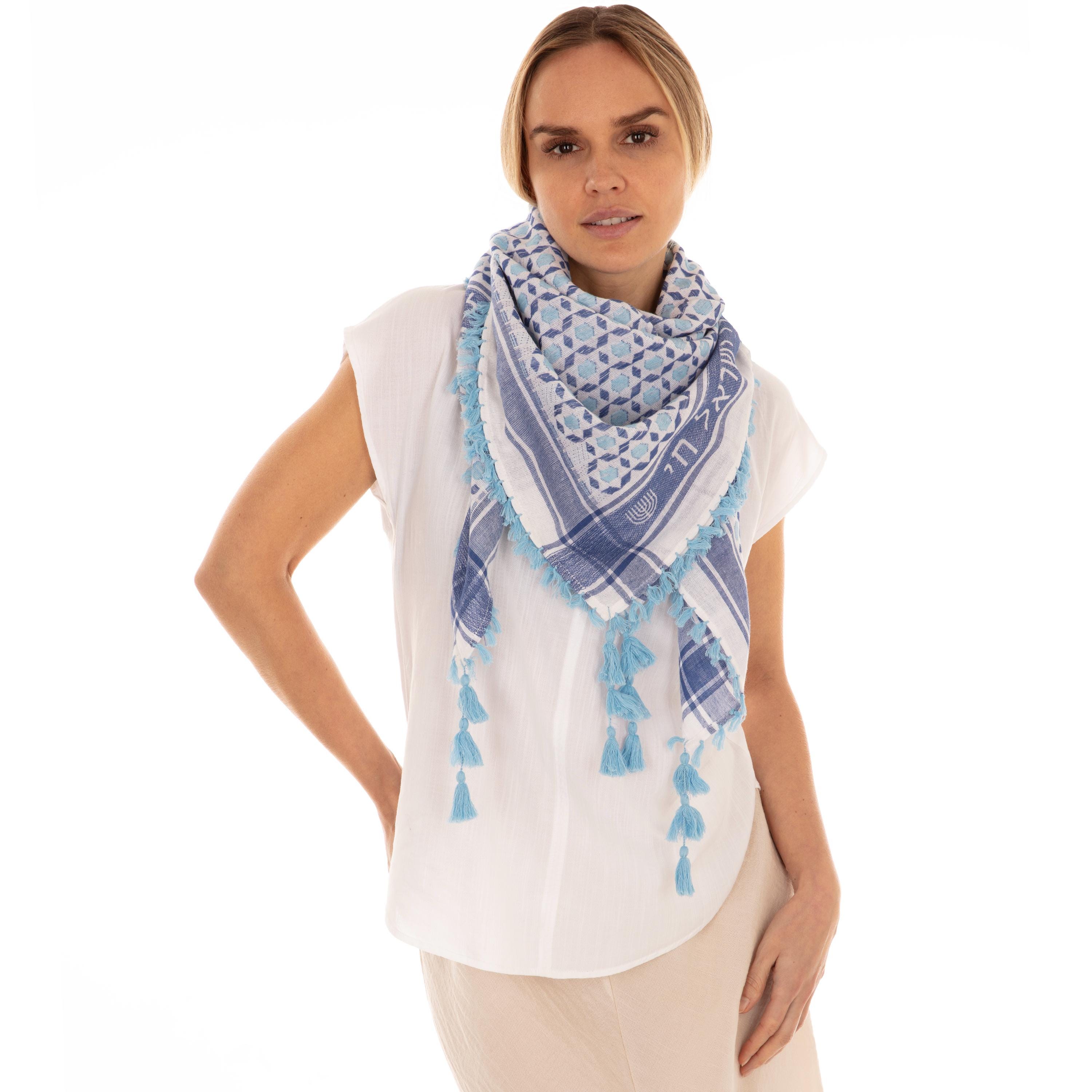 ヨッピー Tシャツ POWER SCARF Cotton Jacquard Mosaic Scarf With Tassels – Bnei Yisrael Chai Head