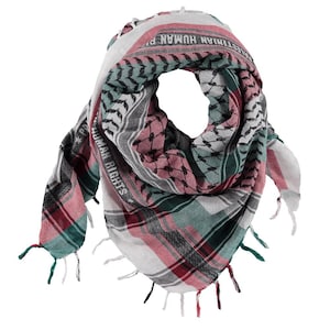Palestinian Keffiyeh Scarf: Human Rights Motif, Woven Fabric Fringe