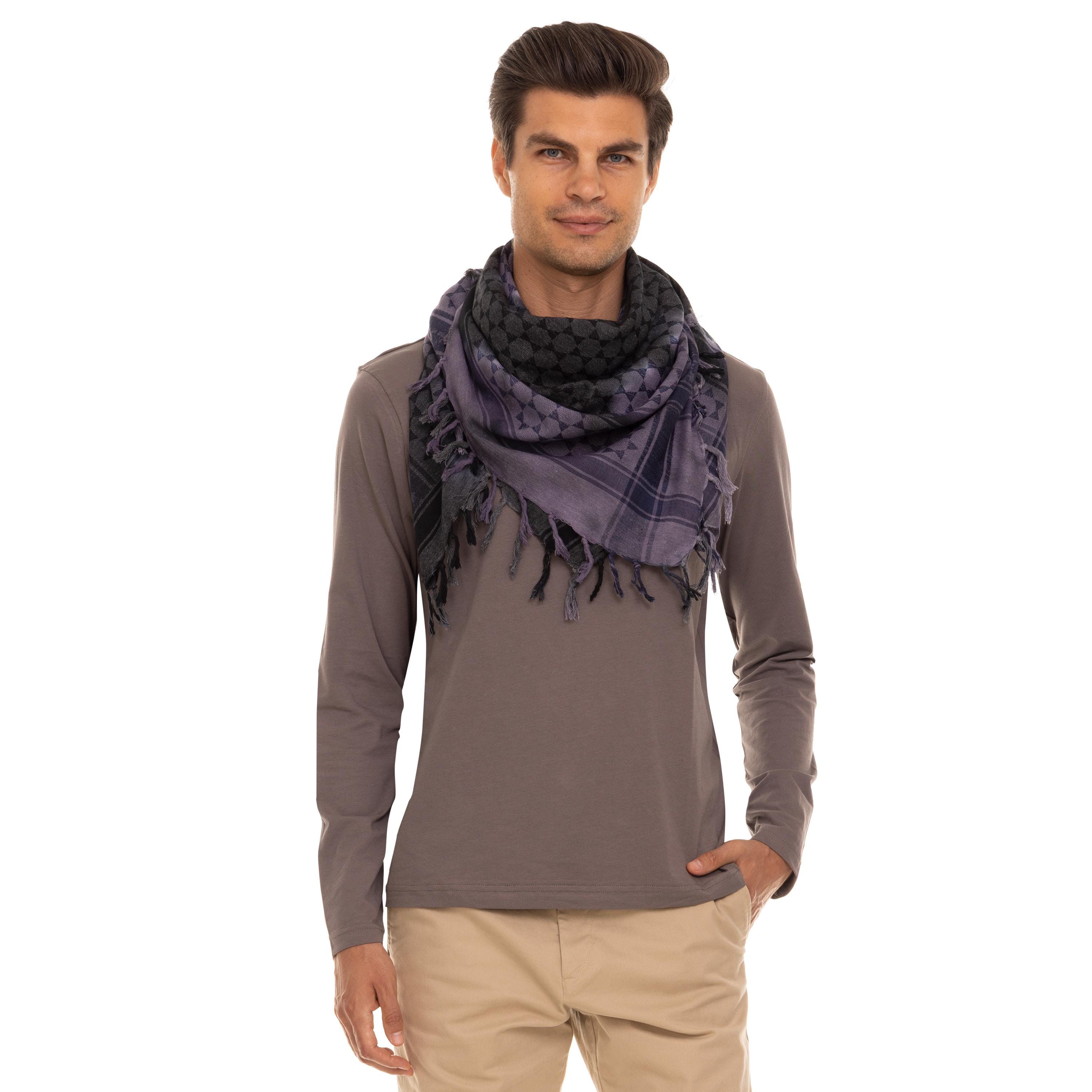 Purple & Gray Tie Dye Jewish Scarf: Spiral Star of David Cotton