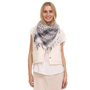 Sudra Jewish Scarf, Star Of David ASH with Fringe, Premium Fabric, Versatile as Neck or Head Scarf a Great Gift for Any Occasion