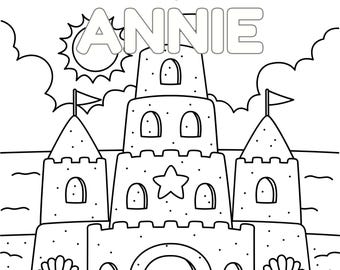 5 - 6 yo | Personalized Kids Beach Coloring Book: Custom Name Activity Book. Home School Activity. Unique Christmas Gift. X-Mas Gift