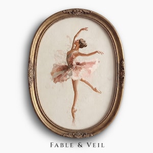 Nursery Wall Art of Ballerina Print: Ballet Dancer Art, Watercolor Print, Pink Wall Decor image 1