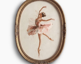 Nursery Wall Art of Ballerina Print: Ballet Dancer Art, Watercolor Print, Pink Wall Decor