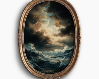 Moody oceaanmuurkunst voor nautisch decor