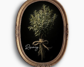 Rustiek keukendecor van muurkunst rozemarijn: botanische prints voor boerderijkeuken