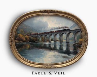 Wizarding World Train Wall Art: Glenfinnan Viaduct Bridge, Magical Fantasy Print