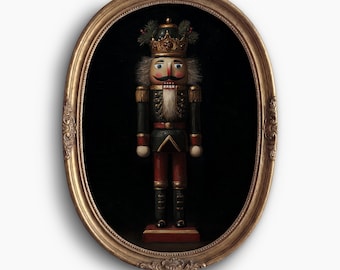 Moody Nutcracker Wall Art: Dark Christmas Art, Ralph Lauren Christmas Decor