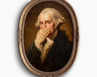 Funny Bathroom Decor of George Washington Art: Vintage Wall Decor, Historical Restroom Print