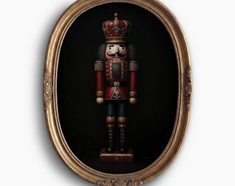 Moody Nutcracker Wall Art: Ralph Lauren Christmas Decor, Heritage Heirloom Printable
