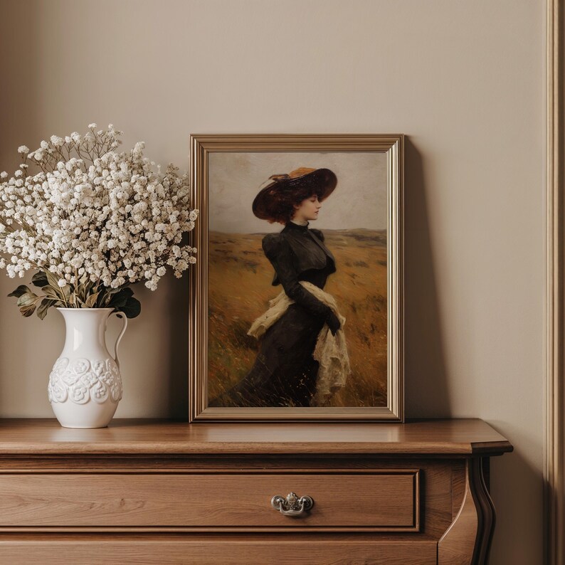 Victorian Woman Portrait: Moody Vintage Wall Art - Etsy
