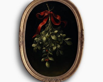 Moody Wall Art of Mistletoe Print: Ralph Lauren Christmas Decor