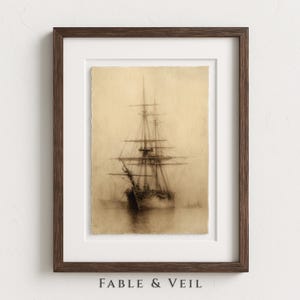 Nautical Boat Sketch: Vintage Drawing of Maritime Boat