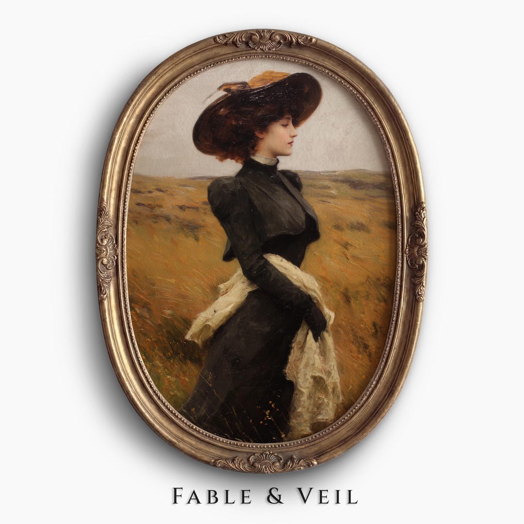 Victorian Woman Portrait: Moody Vintage Wall Art - Etsy