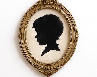 Vintage Child Silhouette Portrait: Antique Nursery Decor