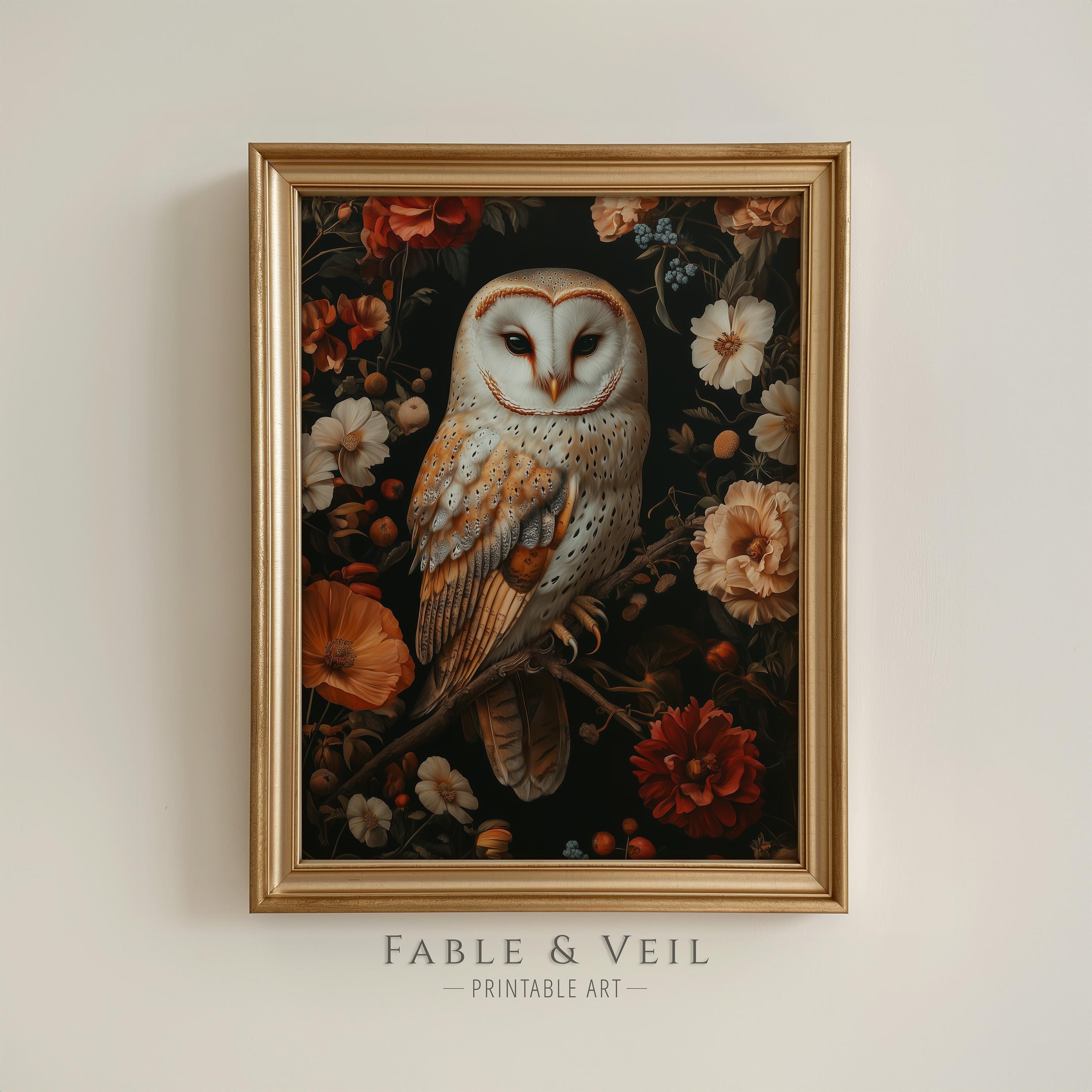 Barn Owl Wall Art: William Morris Art Print