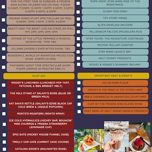 Disney Epcot Checklist Template