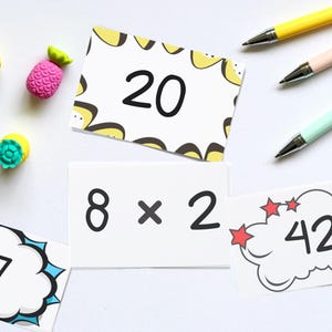 Multiplication Flashcards, Multiplication, Times Tables Flashcards, 0-9 Flashcards, 2nd Grade, 3rd Grade, Elementary Learning Tool