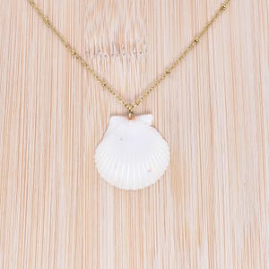 Scallop Shell Jewelry, Handmade Seashell Necklace, Boho Beach Jewelry, Ocean-Inspired Gift, Coastal Style, Shell Jewelry, 30A Souvenir