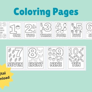 Number Coloring Pages 1-10 for Kids, 1-10 Learning Coloring Pages ...