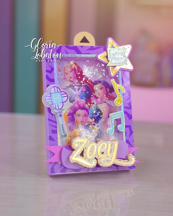 Cut File Tarjeta Invitación Deslizable KPOP Guerreras Huntrix